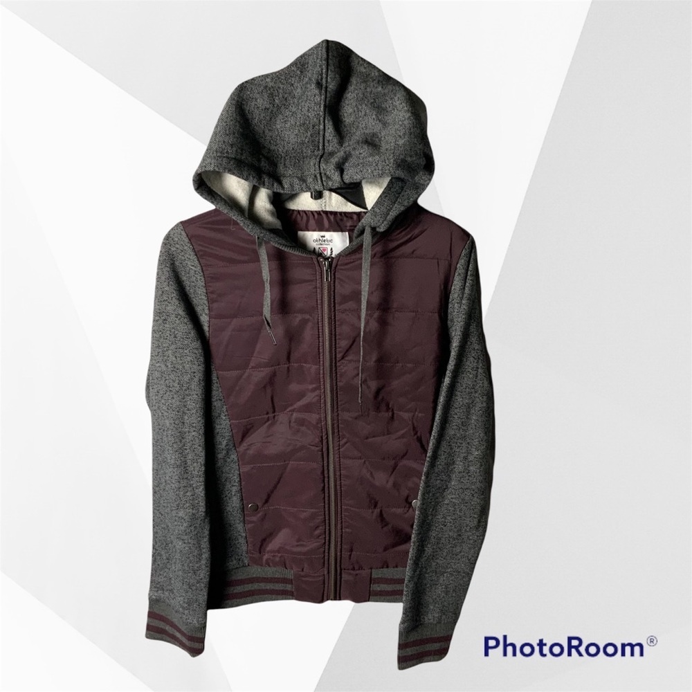 Athletic Collection Maroon & Gray Zip Jacket Wm M